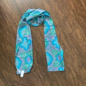 Talbots Vibrant Paisley Scarf in Blue and Green
